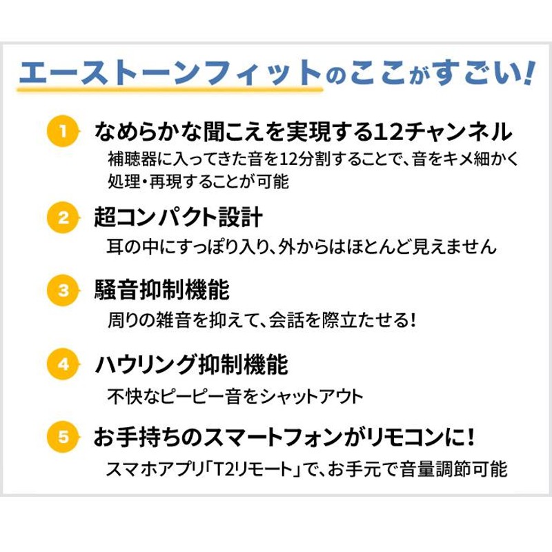 耳穴式デジタル補聴器 エーストーンフィット2 片耳用/非課税/返品可能