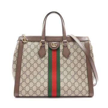 GUCCI 古馳 Ophidia 兩用包 棕色 GG Supreme帆布 524537 二手精品 【二手名牌BRAND OFF】