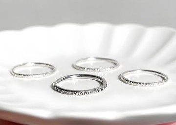 夏日枝繁 | 木紋純銀戒指 | 簡約細線戒