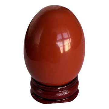 水玉冰魄天然紅碧玉雞蛋把玩 紅色礦物石手把件 小擺件花白紋美麗