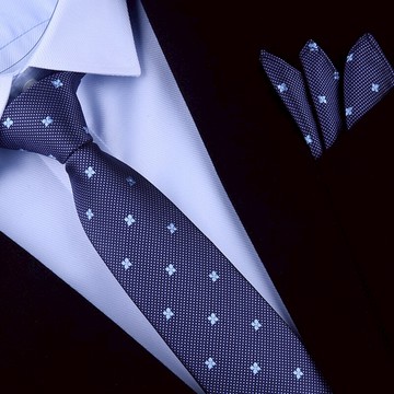 獵尚韓版藍領帶 7厘米男士正裝襯衣領帶拉鏈款手打款領帶學生潮男