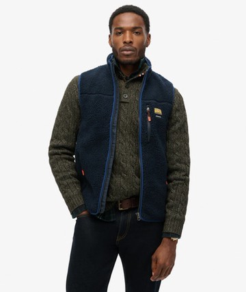 Superdry Men's Outdoor Fleece Gilet Navy Size: S