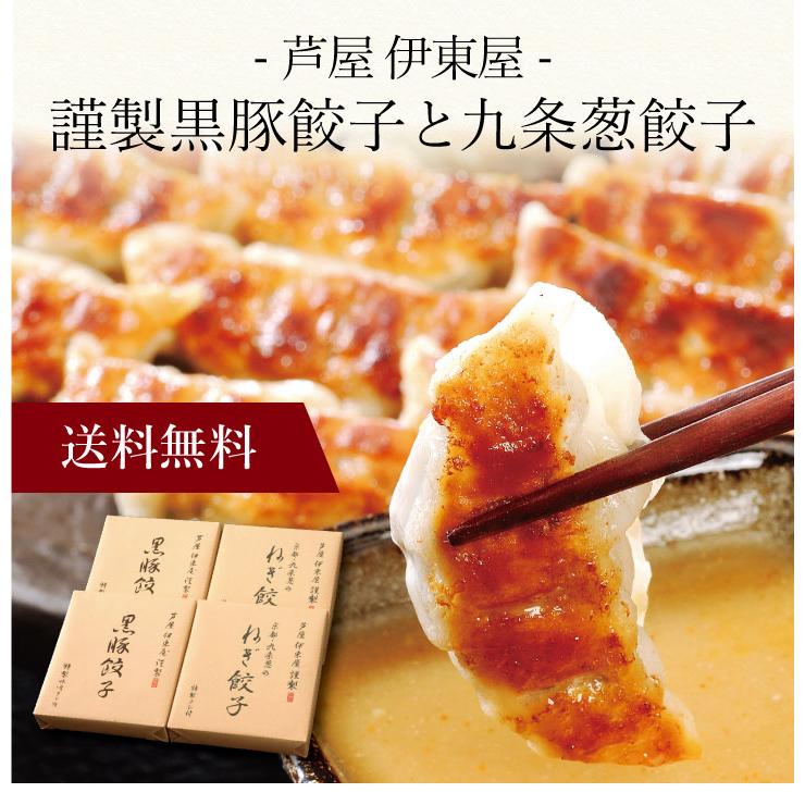 お取り寄せ 送料無料 内祝い 〔 「芦屋 伊東屋」謹製 黒豚餃子と九条葱餃子 NNKKG-50 〕 出産内祝い 新築内祝い 快気祝い 惣菜