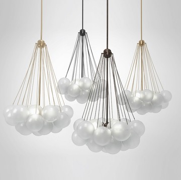 三頭 小號 單色光 燈 北歐燈具 泡泡球玻璃吊燈 餐廳吊燈 後現代 臥室燈 客廳燈 服裝店 魔豆吊燈