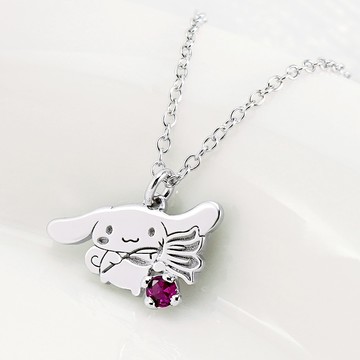 【STORY故事銀飾】喜拿誕生花系列-大耳狗誕生石純銀項鍊-7月風鈴草