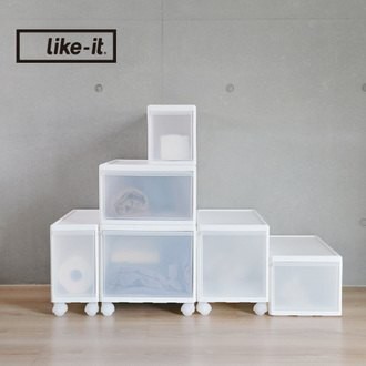 【日本like-it】UNI-COM自由疊砌抽屜附輪收納櫃(6入組)(3高3低)-寬34+25.5+17cm