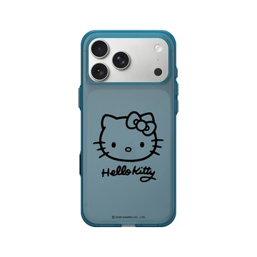 iPhone 17 Pro Max Clear (相機按鈕) 夜幕藍 - 三麗鷗-Hello Kitty - 簡約系列-線條大頭