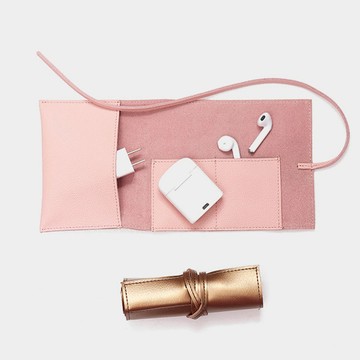 多功能收納包 高級感 Airpods 耳機收納 包包 卡套 收納包 皮具 皮件 充電器收納 真皮收納包 實用禮物 150