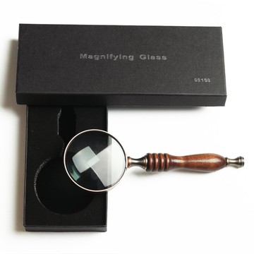 放大鏡 黑檀木手柄放大鏡10倍 古銅20倍閱讀放大鏡 光學玻璃鏡片 古玩鑒定 懷舊復古式高檔手持禮品金屬放大鏡【xy4565】
