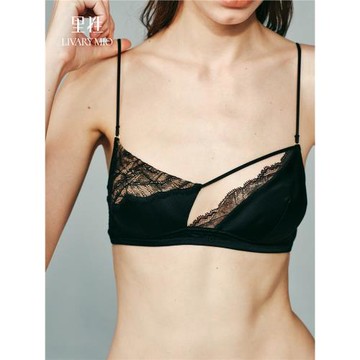 里性 LIVARY MIO 心染 純手工植物拓染蕾絲真絲三角杯不對稱文胸