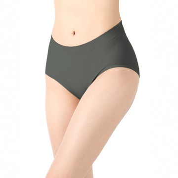 【透氣薄感】抗菌無縫內褲-中高腰 - M / 夜幕綠
