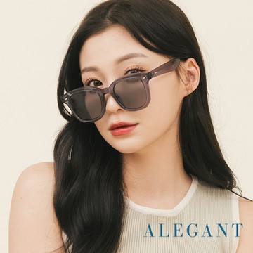 ALEGANT曦夏冰晶灰時髦日常威靈頓粗框輕量TR90防曬偏光墨鏡│UV400太陽眼鏡│坎城的鎂光焦點