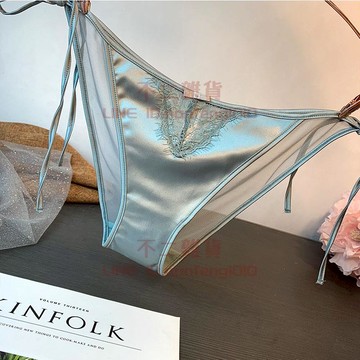 無痕刺繡舒適網紗低腰蕾絲內褲女性感三角褲純色【不二雜貨】