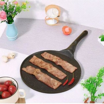 新款跨境披薩盤鋁制班戟鍋不粘鍋煎蛋鍋平底鍋千層餅鍋早餐鍋批發