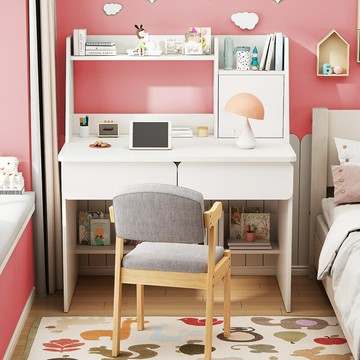 ??快速出貨 可開發票 兒童學習桌家用小學生書桌書架組合臥室寫字桌小朋友作業課桌套裝