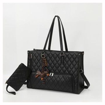 跨境新品大容量手提托特包便攜外出午飯盒電腦收納2合1單肩斜挎包