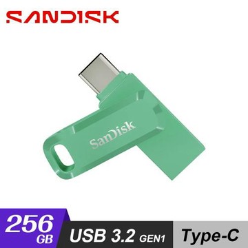 【SanDisk】Ultra Go Type-C 256GB 雙用隨身碟 草本綠