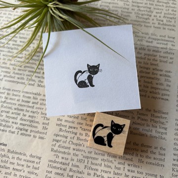 連身衣黑貓印章