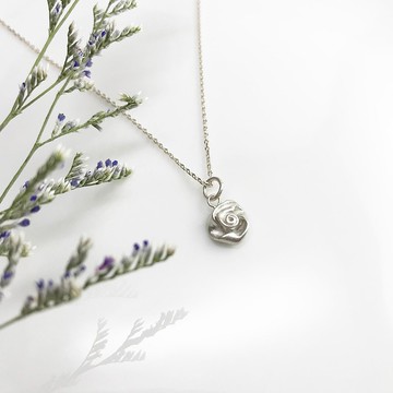 玫瑰花 - 純銀項鍊