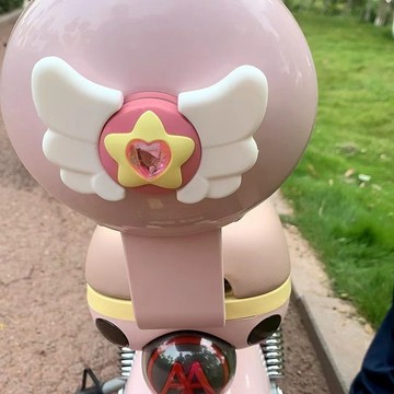 【臺灣出貨】新卡通立體 ins魔法少女電動車貼硅膠天使翅膀星星仙女粉鑽石裝飾