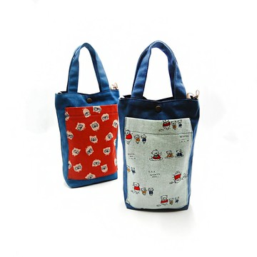 斗八布藝x覓品竹北手作店-實用手提斜背水壺袋/隨身包-藍色底布系列