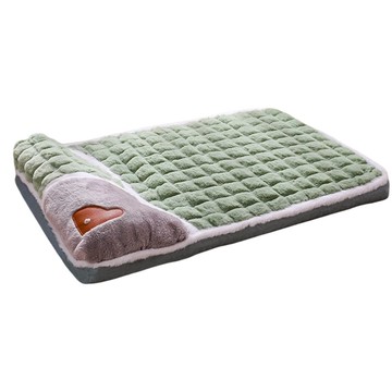 毛皇上 加厚枕頭睡床 XL 綠色 狗床 貓窩  1個