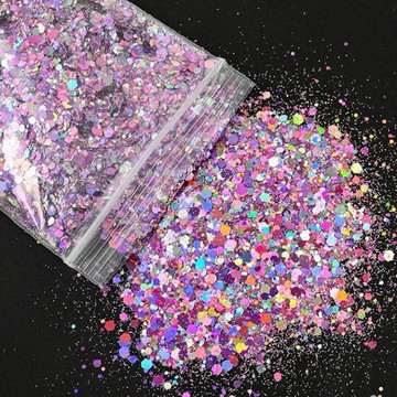 🎀台灣出貨🎀美甲材料美甲閃粉亮片滴膠手工diy彩色六角大小混合閃粉百搭12色