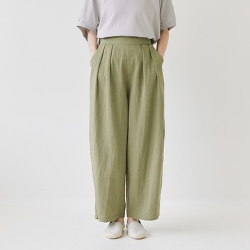 垂感休閒寬褲 綠F