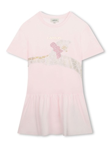 Lanvin Enfant - logo-print cotton dress - kids - Cotton - 10 yrs - Pink