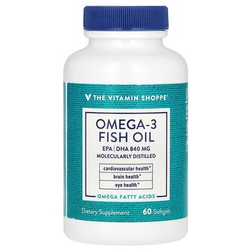 The Vitamin Shoppe, Omega-3 魚油，60 粒軟膠囊