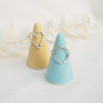 個性圓形簍空指節戒- 純銀款