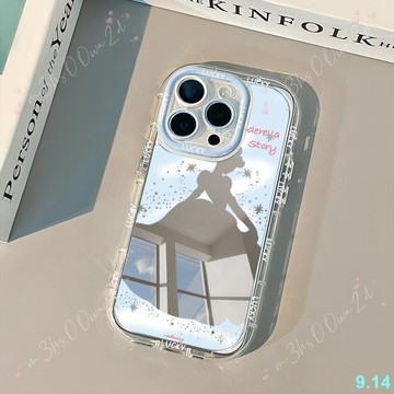 灰姑娘鏡面iPhone13/14/15promax手機殼蘋果11/12軟膠7plus全包xr