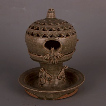 宋代越窯鏤空燕子香薰香爐 仿古舊貨瓷器古玩古董家居裝飾擺件品