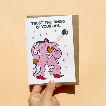 人生時機，值得信賴。鼓勵、同情、簡約風格的感謝卡。