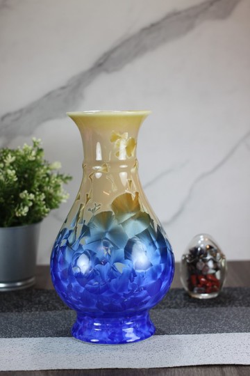 【送禮好物】高25cm 結晶釉 晶花 花瓶 鶯歌葉敏祥作品