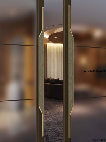 免運 可開發票 門拉手 大門把手 新中式酒店大門拉手店鋪仿古銅玻璃門把手會議室包間實木門扶手