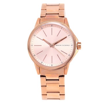 Armani Exchange A/X簡約時尚玫瑰金鋼帶女腕錶(AX4347)271027｜GoBrand購名牌