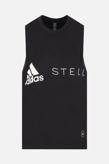 ADIDAS BY STELLA McCARTNEY logo print cotton blend tank top Woman