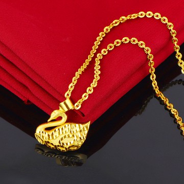 現貨 富貴天鵝 仿金 999 吊墜 項鏈 項鍊 N421