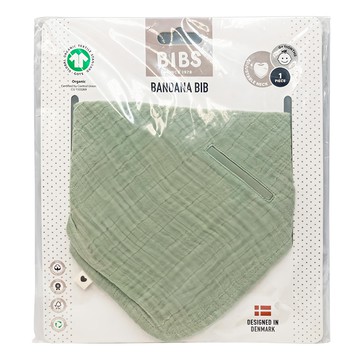 BIBS Bandana Bio 有機棉圍兜 100%棉  灰綠  26X26 公分