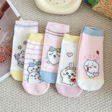2025精梳棉襪子女夏季女短襪 吉伊動漫卡通襪女船襪可愛插畫淺口