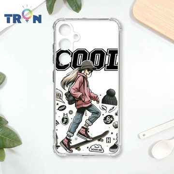 TRON 三星 S23 FE 雜誌風潮流女孩 四角防摔 軟殼 手機殼