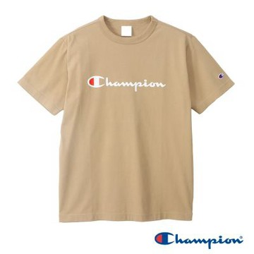 Champion 官方直營 男款 BASIC 大LOGO印花素面短袖TEE-摩卡色(C3-X353-782)