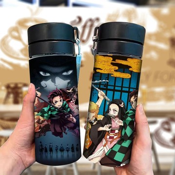🔥臺灣出貨🔥鬼滅之刃隨手杯炭治郎彌豆子杯便攜創意杯子時尚運動水杯塑料水杯