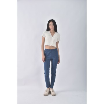 (M) lativ高腰質感藍色長褲二手衣