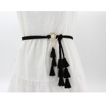 狐狸姬，流蘇歲月編織細腰帶皮帶(單腰帶)