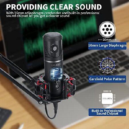 LILANZo USB Microphone, Podcast Gaming Microphone for PC PS4 Streaming, Computer Condenser Cardioid Mic for Recording, Singing, YouTube, Tiktok, Stu