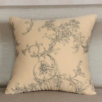 【協貿】時尚設計感百搭精緻米色藤蔓方形抱枕含芯