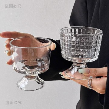 優惠精選💫ins創意玻璃杯子透明加厚優格布丁甜品杯雪糕杯冰淇淋杯冰激淩杯F548