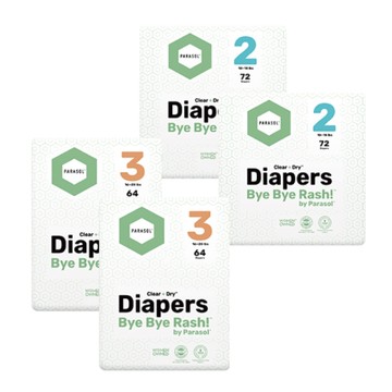 Parasol Clear + Dry 新科技水凝尿布-4包/箱(S/M各2包)黏貼式 箱購